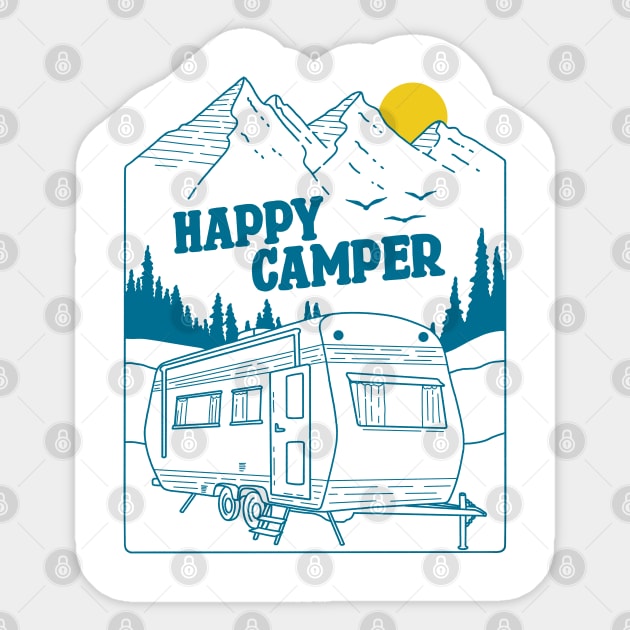 Happy Camper Sticker by Tebscooler